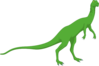 Green Long Necked Standing Dinosaur Clip Art